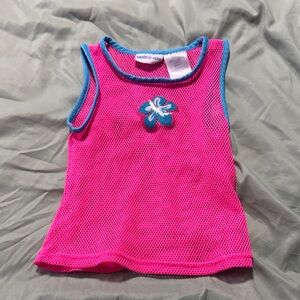 Vibrant Pink Mesh Kids Swim Coverup